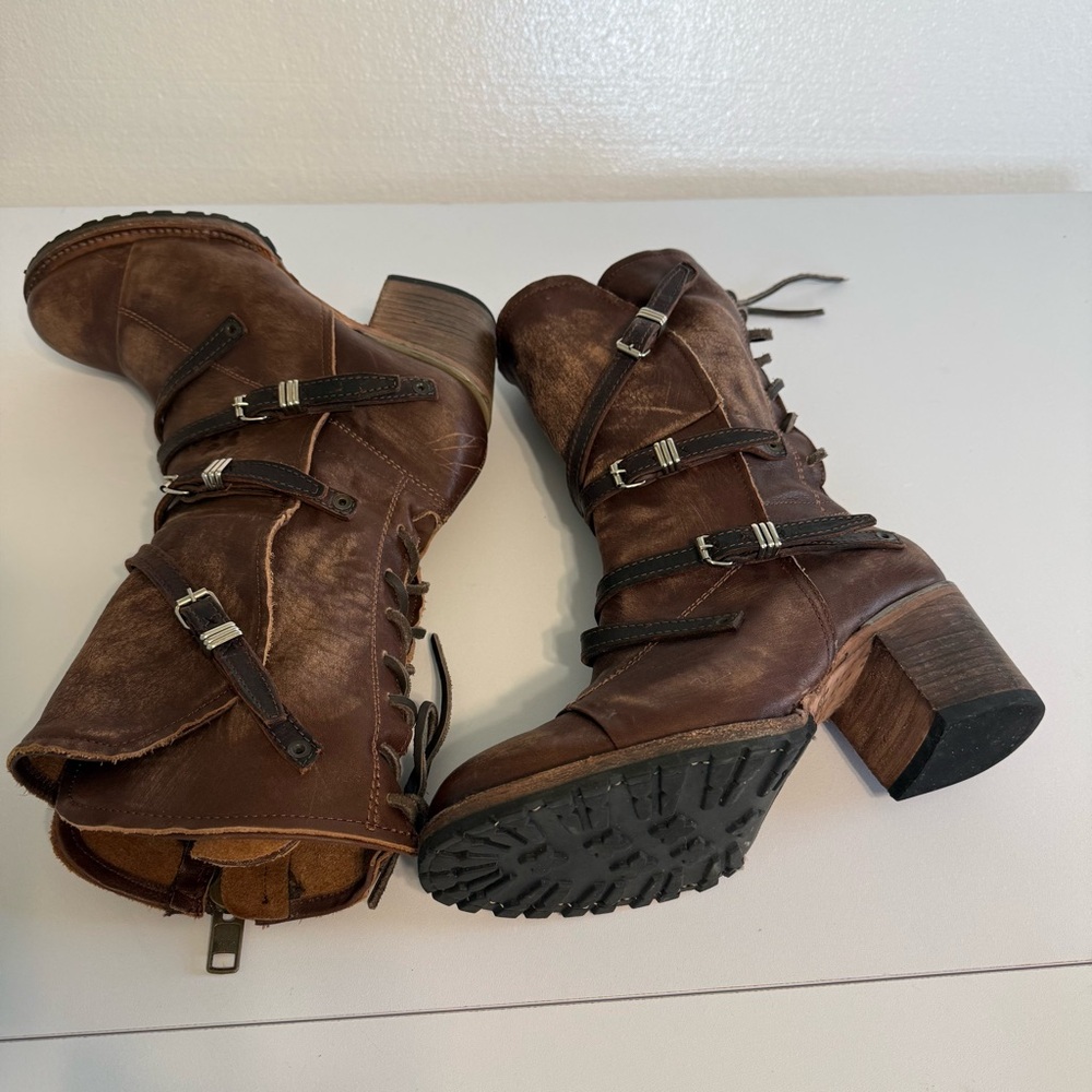 Freebird by Steven Cora Heeled Boots Women Size 10 Zip Up Leather Brown Western - Picture 6 of 16